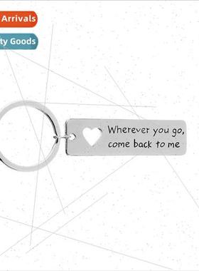 monogrammed keychain wherever you go come back to me key cha