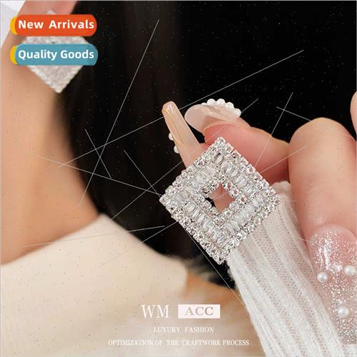 lver needle zirconia splicing diamond hollow earrings fashio