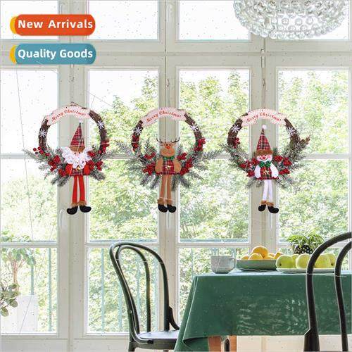 Christmas decorations wreaths Santa Claus cartoon dolls door