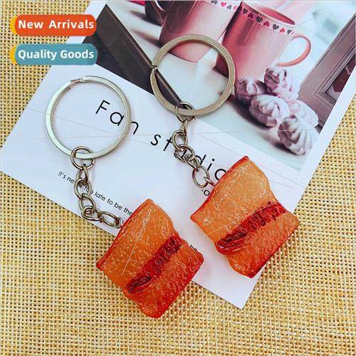 gift mini simulation food keychain pendant key resin keychai