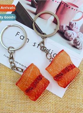 gift mini simulation food keychain pendant key resin keychai