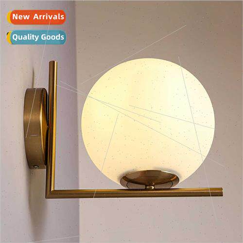 Scandinavian iron led cozy children room bedside mirror wall