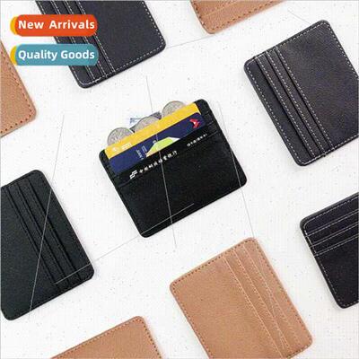 Leather multi-card slot ultra-thin card case RFID anti-theft
