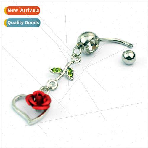 Piercing Jewelry Stainless Steel Heart Leaf Belly Button Rin