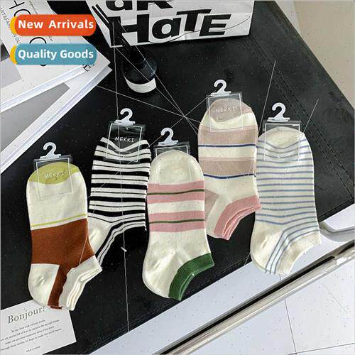 Boat socks do not fall out summer socks girls Korean  black