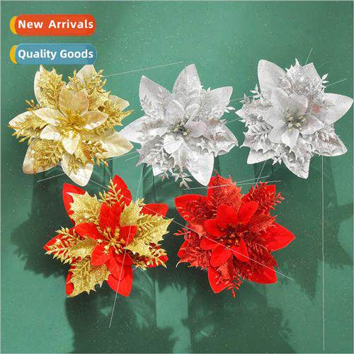Christmas Decorations Gold Dust Flower Rattan Wreath Decorat