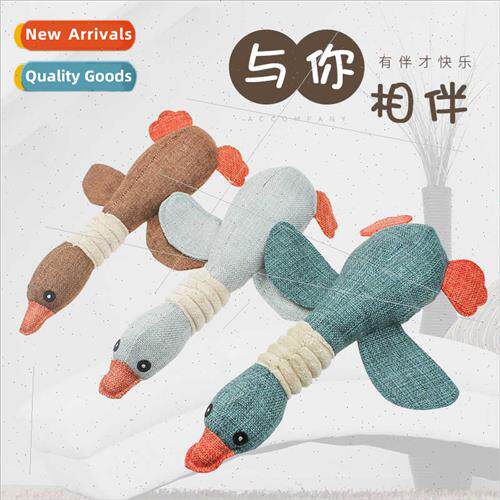 Plush sound denim burlap geese simulation dog toys geese fly