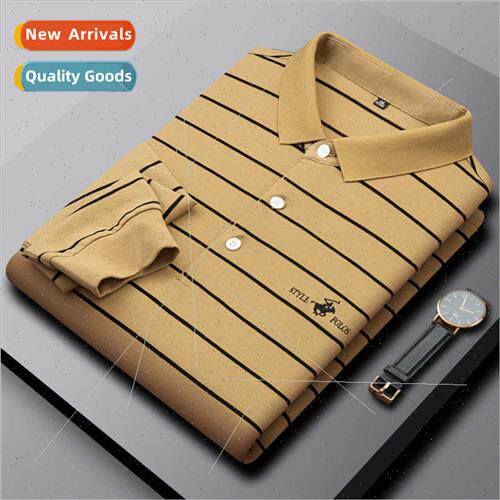 station polo shirt men fall new light business striped long-