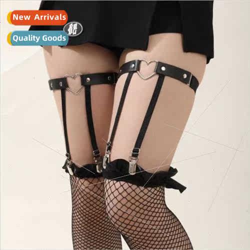 Europe ladies garter peach heart buckle decorative ladies PU