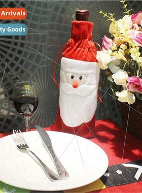 Santa Claus Wine Sack Red Wine Bottle Holder Home Table Deco