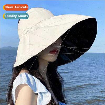Sun hat female large edge topless summer anti-uv sun hat cov