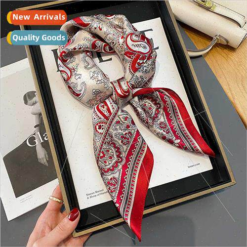 Ambience sense red cashew 70 silk square scarf women Korean