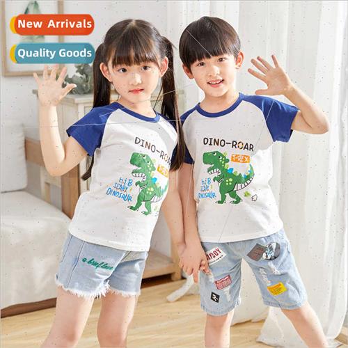 Children clothing girls new children tops summer short-sleev