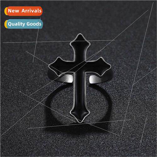 Spl Ring Vintage Black Large Cross Ladies Gothic Fashion All