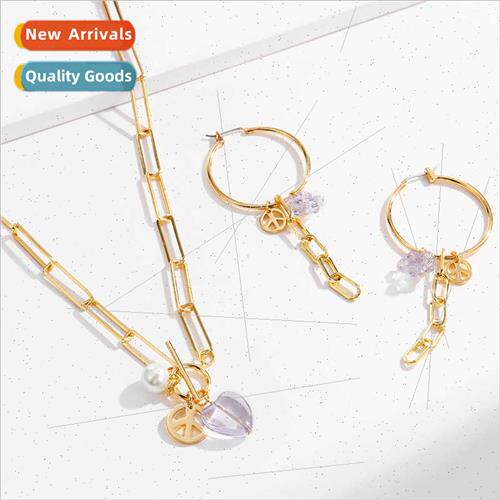 SS2022 summer lavender purple metal gold plated small pendan