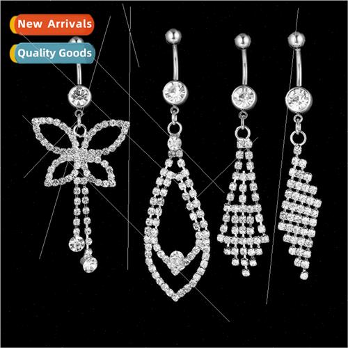 New piercing jewelry tassel claw chain diamonds navel ring E
