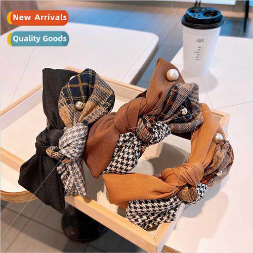 Autumn winter Korean designer  retro plaid cashmere temperam
