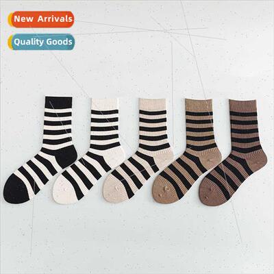 Autumn winter  Korean heating fiber striped women socks warm