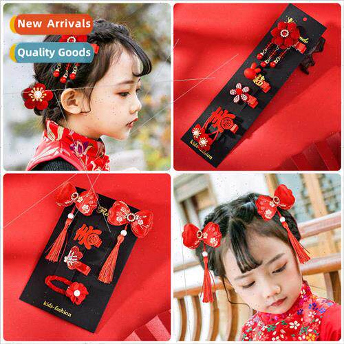Children New Year hair accessories vintage tassel hair clips