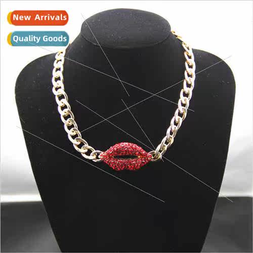 Necklace Fashion Europe Vintage Necklace Alloy Diamonds Red