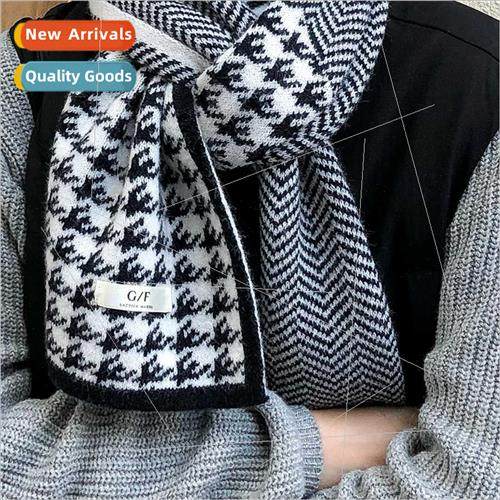 Thousbird plaid scarf female fall winter 2022 new Korean  fu