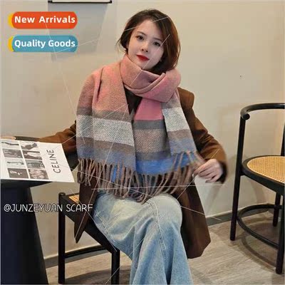 New high-level photo travel shawl fall and winter plaid Kore