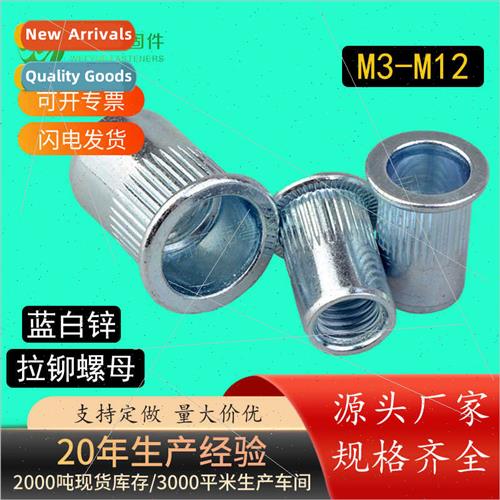 M3-M12 rivet nuts blue-whe zinc flat head vertical stripe ri