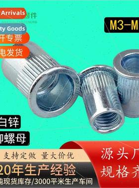 M3-M12 rivet nuts blue-whe zinc flat head vertical stripe ri
