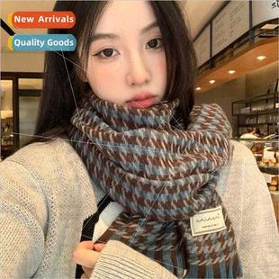 scarf female new winter plaid hundred 2023 fall