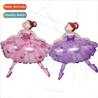 Cartoon ballet dancing girl aluminum film balloon children b