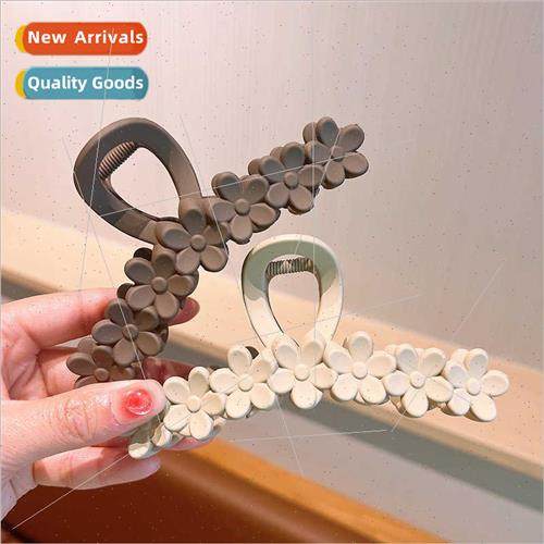 Large Frosted Flower Grab Clip Female Back Head Hair Volume