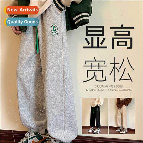NASA gray casual sweatpants men loose spring autumn  drawstr