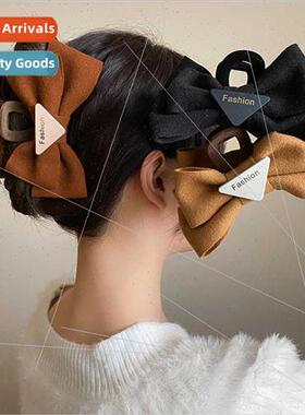 retro oversized bow scratch clip senior sense hairpin female
