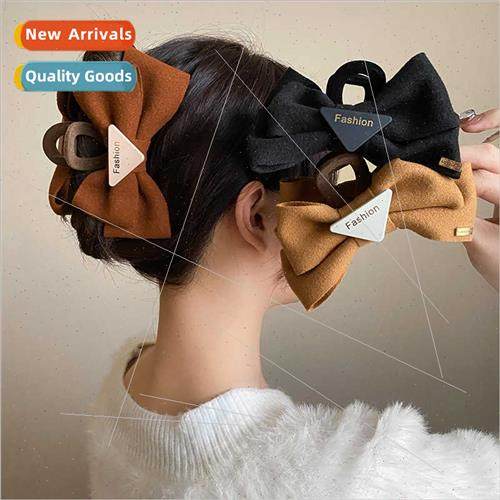 retro oversized bow scratch clip senior sense hairpin female