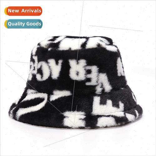 Panda plush fisherman hat autumn winter new warm thickened l