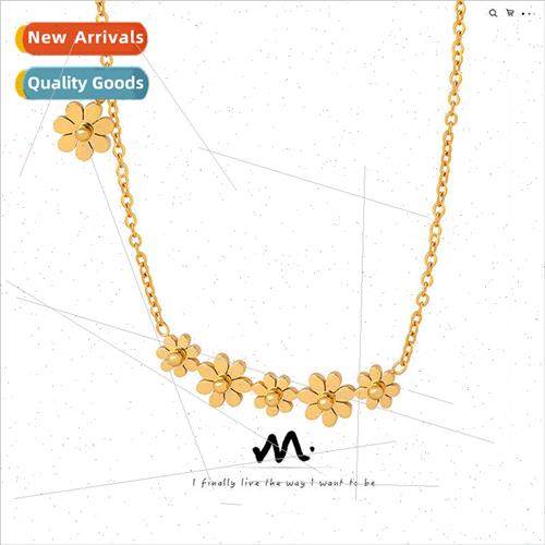 Minimalist niche hundred wh tanium steel gold-plated flower