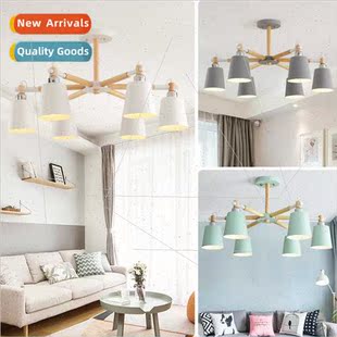 simple chandelier room Scandinavian dining log modern ins