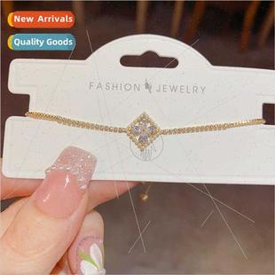 four leaf bracelet simple out rhombus pull Fashion flower