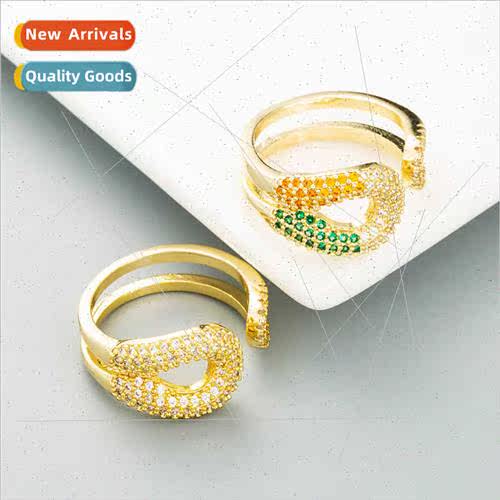 Europe personalized trend hip-hop geometric open-ended ring