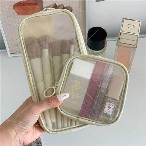 Cosmetic bag makeup brush organizer ins portable transparent