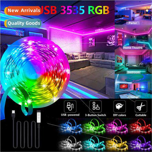USB5V low voltage 3535rgb colorful light strip desktop TV ba
