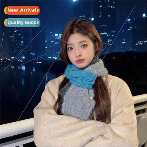 Knted wool scarf female winter 2023 new wild Korean  neck co