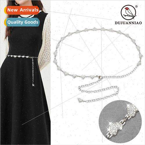 waist pearl heart inlaid fine metal belt dress waist accesso