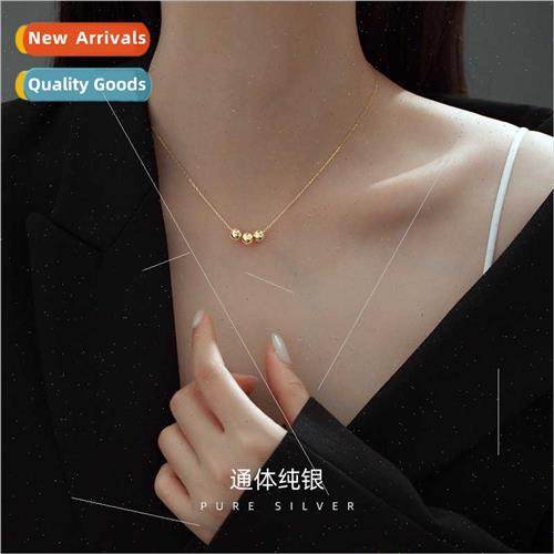 S925 silver Koreabeaded necklace female niche ins simple sma