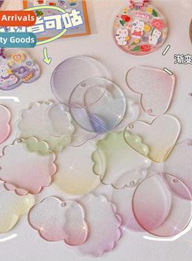 Gradient glter diy goo disk transparent heart acrylic keycha