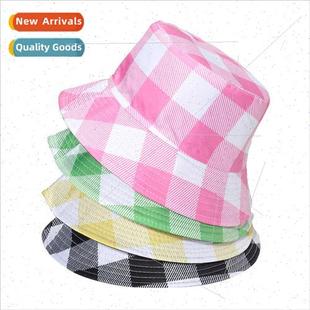 plaid cap spring fisherman men new summer wom caps
