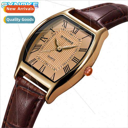 Vintage tonneau-shaped quartz watch ladies fashion Roman num