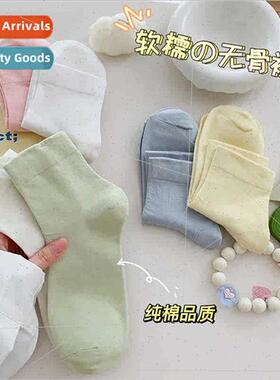 New solid-color socks women spring autumn  cotton summer in