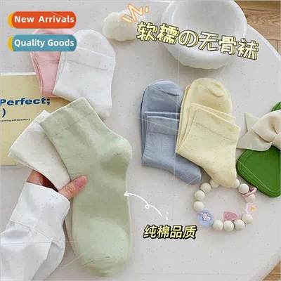 New solid-color socks women spring autumn  cotton summer in