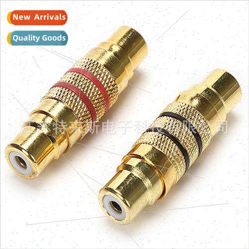 Pure copper gold-plated RCA double-through AV Lotus head fem